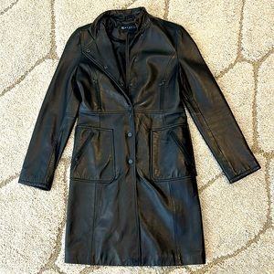 Kenneth Cole Black Genuine Leather Coat